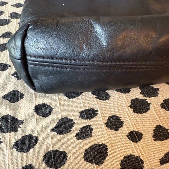 VTG Ralph Lauren Black Leather Shopper Small Tote Bag - Picture 5 of 14